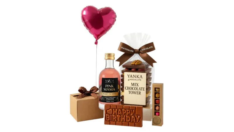 חבילת יום הולדת פרימיום: 6 פראלינים, שוקולדים ומתנות מיוחדות