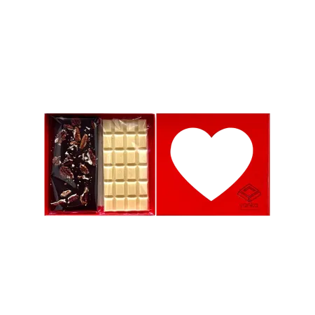 חפיסת 2 שוקולד בלגי לב אדום