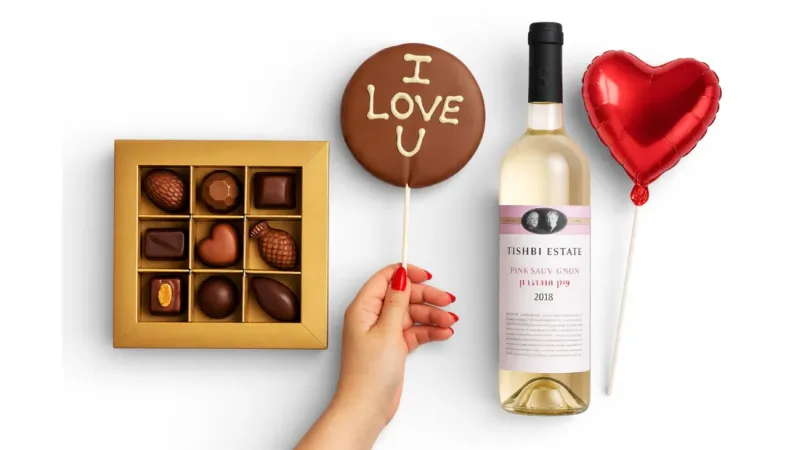 Box 'I LOVE U' - 9 פרלינות בלגיות ומתנה מיוחדת